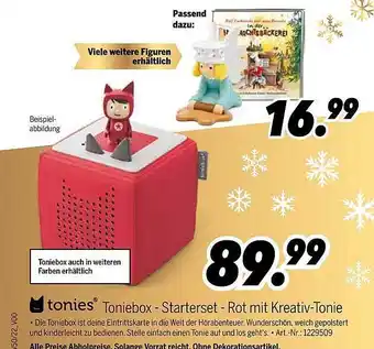 MEDIMAX Tonies toniebox - starterset - rot mit kreativ-tonie Angebot