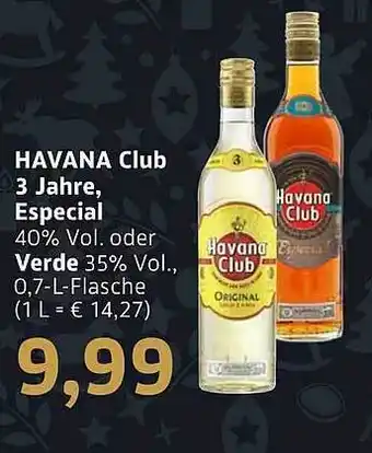 BUNGERT Havana club 3 jahre, especial Angebot