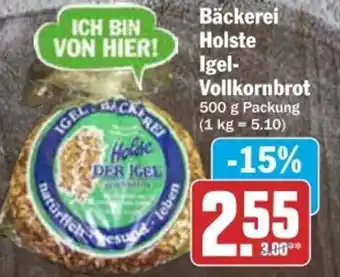 dodenhof Bäckerei Holste Igel Vollkornbrot 500 g Packung Angebot