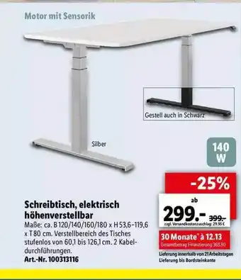 Lidl Schreibtisch, Elektrisch Höhenverstellbar Angebot