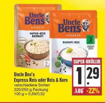 E Reichelt Uncle Ben's Express Reis Oder Reis & Korn 220-250g Angebot