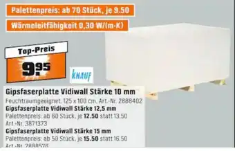 OBI Knauf Gipsfaserplatte Vidiwall Stärke 10 mm Angebot