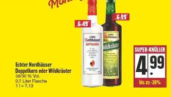 E Reichelt Echter Nordhäuser Doppelkorn Oder Wildkraäuter 0,7L Angebot