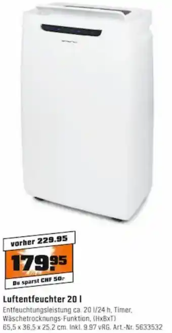 OBI Luftentfeuchter 20 L Angebot