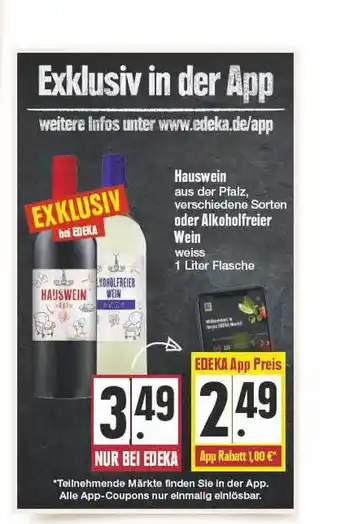 E Reichelt Hauswein Oder Alkoholfreier Wein 1L Angebot