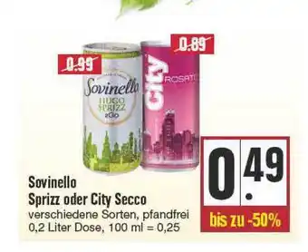 E Reichelt Sovinello Sprizz Oder City Secco 0,2L Angebot