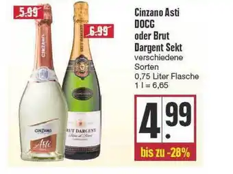 E Reichelt Cinzano Asti Docg Oder Brut Dargent Sekt 0,75L Angebot