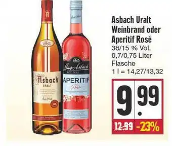 E Reichelt Asbach Uralt Weinbrand Oder Aperitif Rosé Angebot