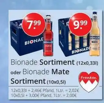 Sagasser Bionade sortiment oder mate Angebot