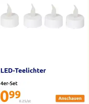 LED Teelichter 4er Set Angebot bei Action