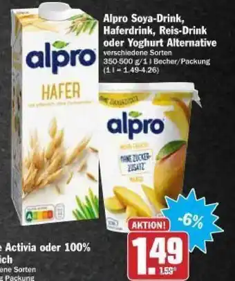 dodenhof Alpro Soya-drik, Haferdrink, Reis-drink Oder Yoghurt Alternative 350-500g Angebot