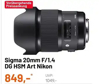 Kamera Express Sigma 20mm F/1.4 DG HSM Art Nikon Angebot