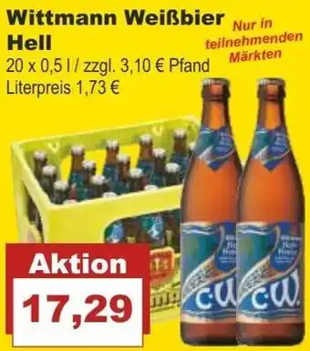 Bilgro Wittmann Weißbier Hell 20x0,5L Angebot