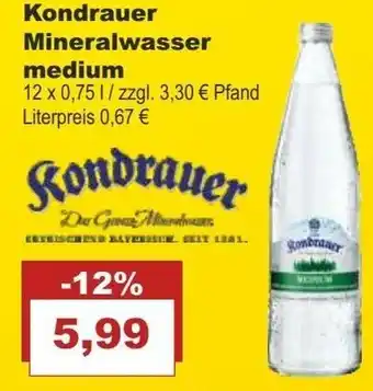 Bilgro Kondrauer Mineralwasser medium 12x0,75L Angebot