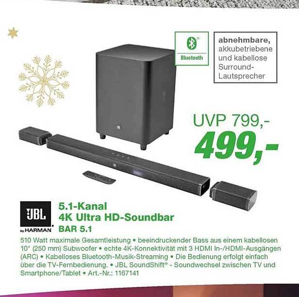 Jbl 5.1kanal 4k ultra hdsoundbar bar 5.1 Angebot bei EP