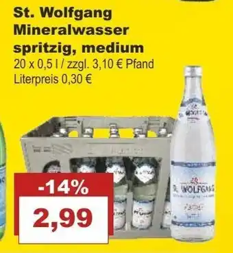 Bilgro St. Wolfgang Mineralwasser spritzig, medium 20x0,5L Angebot