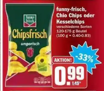 dodenhof Funny-frisch Chio Chips Oder Kesselchips 120-175g Beutel Angebot