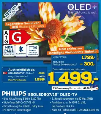 Euronics Philips 55OLED907/12 OLED-TV Angebot