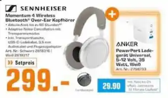 Saturn Sennheiser Momentum 4 Wireless Bluetooth Over Ear Kopfhörer Angebot