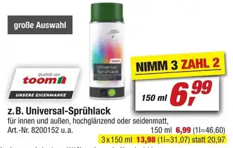 toom Baumarkt Universal Sprühlack 150 ml Angebot