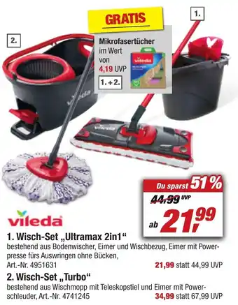 toom Baumarkt Vileda Wisch Set Ultramax 2in1 Angebot