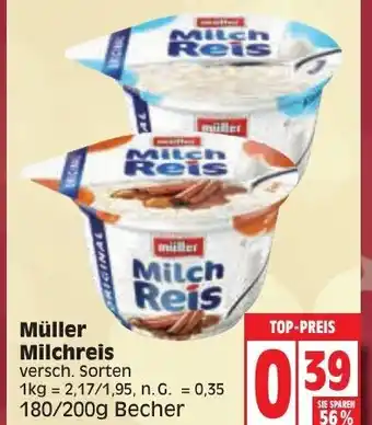 Edeka Müller Milchreis 180/200g Becher Angebot