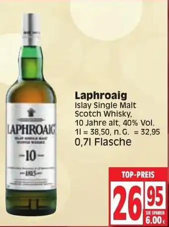 Edeka Laphroaig Single Malt Scotch Whisky 0,7L Flasche Angebot