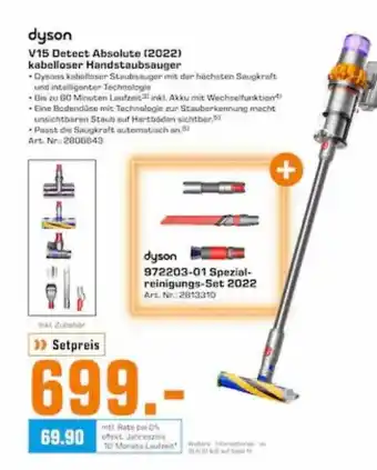 Saturn Dyson v15 detect absolute (2022) kabelloser handstaubsauger Angebot