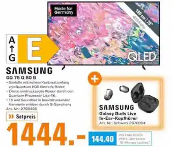 Saturn Samsung gq 75 q 60 b Angebot