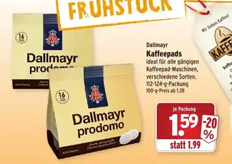 Wasgau Dallmayr Kaffeepads 112-124g Angebot