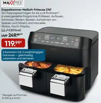 Galeria Maxxmee Doppelkammer Heißluft Fritteuse 2767 Angebot