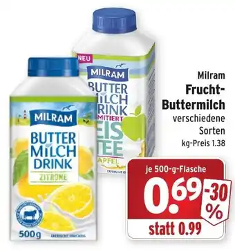 Wasgau Milram Frucht Buttermilch 500g Angebot