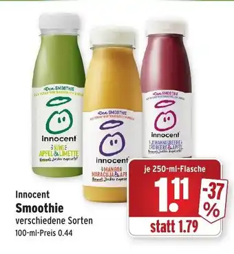 Wasgau Innocent Smoothie 250 ml Angebot