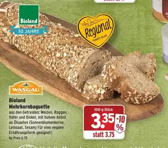 Wasgau Bioland Mehrkornbaguette 500g Angebot