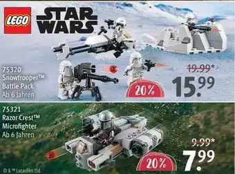 Rossmann Lego star wars 75320 snowtrooper battle pack oder 75321 razor crest microfighter Angebot