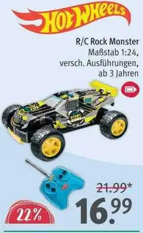 Rossmann Hot wheels rc rock monster Angebot