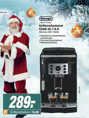 Expert Delonghi kaffeevollautomat ecam 20.116.b Angebot