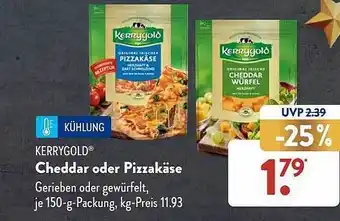 Aldi Süd Kerrygold cheddar oder pizzakäse Angebot