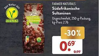 Aldi Süd Farmer naturals südafrikanische sultaninen Angebot