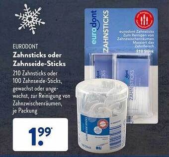 Aldi Süd Eurodont zahnsticks oder zahnseide-sticks Angebot