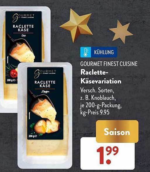 Gourmet finest cuisine raclettekäsevariation Angebot bei Aldi Süd