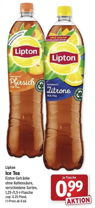 Wasgau Lipton Ice Tea 1,5 / 1,25 L Angebot