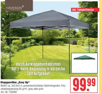 Hellweg Klapppavillon Easy Up Angebot