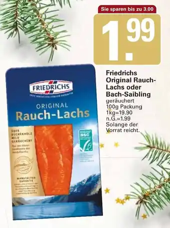 WEZ Friedrichs Original Rauch Lachs oder Bach Saibling 100 g Packung Angebot