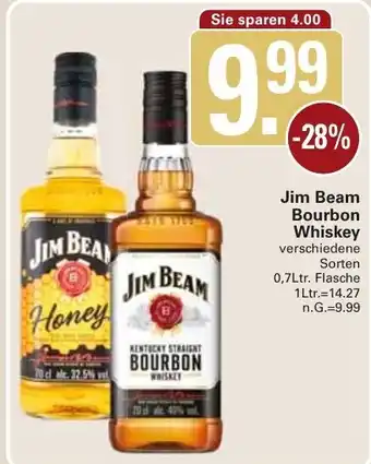 WEZ Jim Beam Bourbon Wiskey 0,7 lt. Flasche Angebot