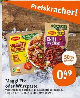 tegut Maggi fix oder würzpaste Angebot