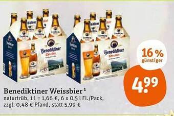 tegut Benediktiner weissbier naturtrüb Angebot