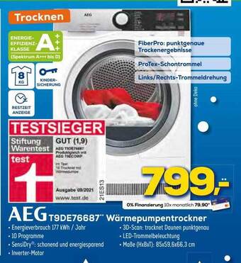 Euronics XXL Aeg t9de76687 wärmepumpentrockner Angebot