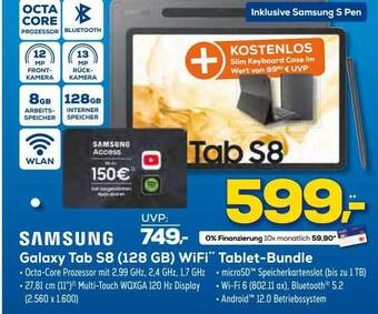 Euronics XXL Samsung galaxy tab s8 (128 gb) wifi tablet-bundle Angebot