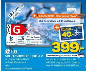 Euronics XXL Lg 50uq75009lf uhd-tv Angebot